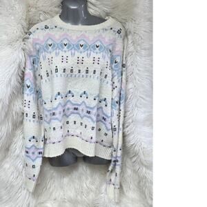 Sugar Moon Juniors' NYC Alliance Fair Isle Sweater L 299